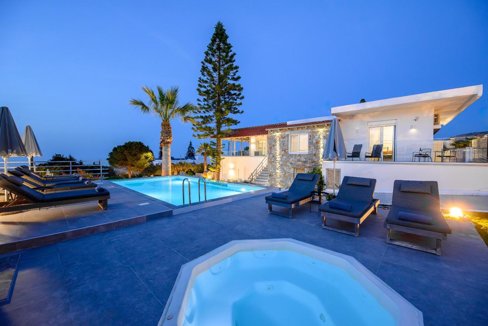 Queen'S Gem Luxury Villa - Heated Jacuzzi & Pool Hersonissos (Crete) Exterior foto